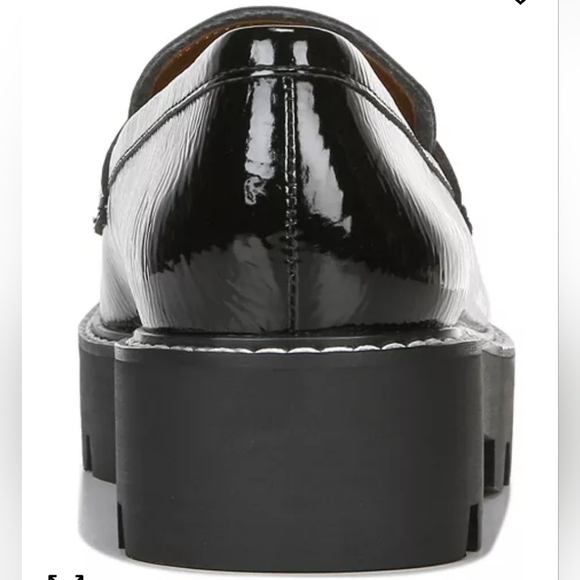 Women's Franco Sarto Balin Lug Sole Black Patent Leather Loafers (Size 7N) - Picture 4 of 6